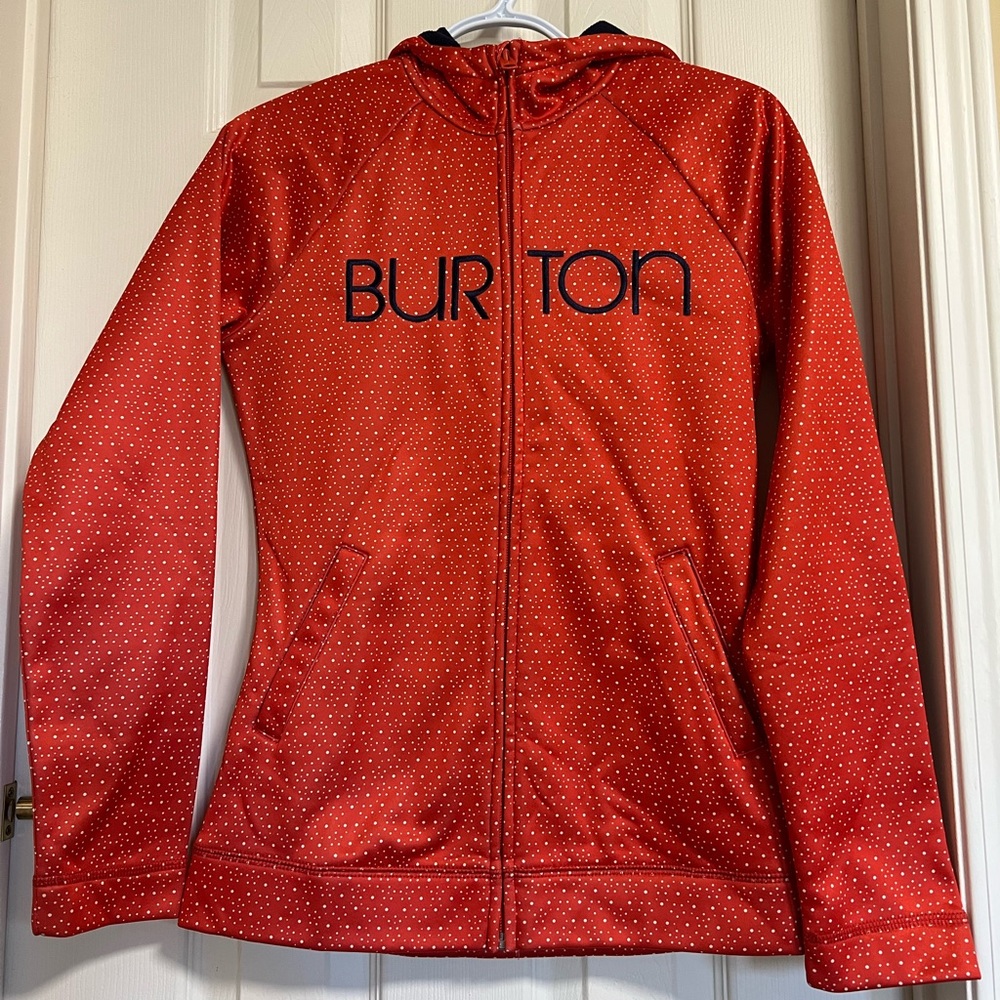 Vintage Burton Red Polka-Dot Ski Jacket with Zip Front